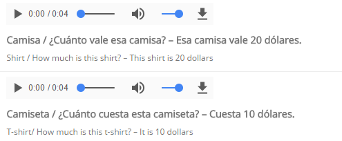 Spanish Listening Practice resources