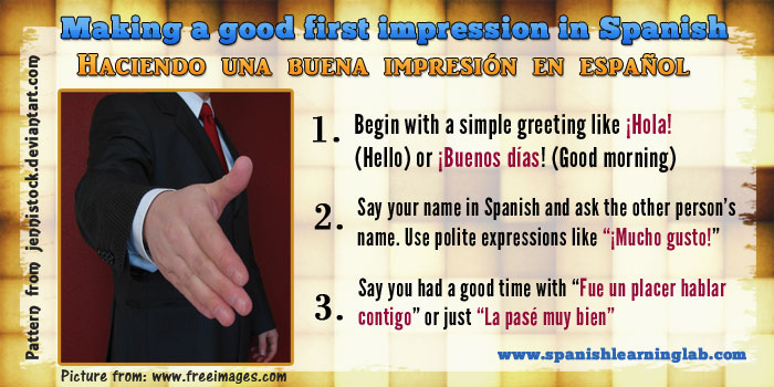 Making a good first impression in Spanish (greetings and farewells)