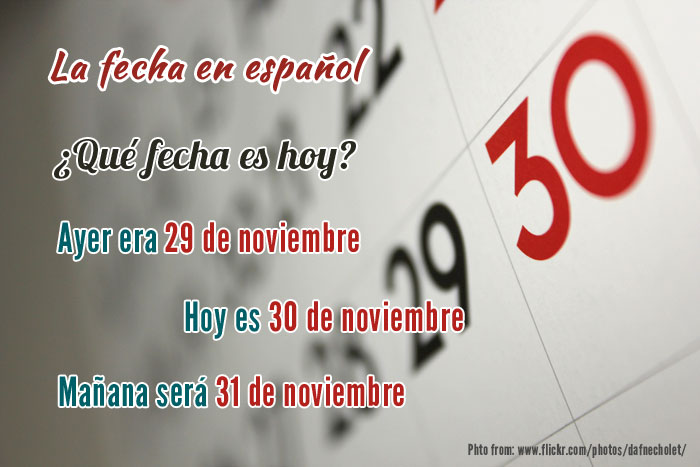 How to say dates in Spanish - la fecha