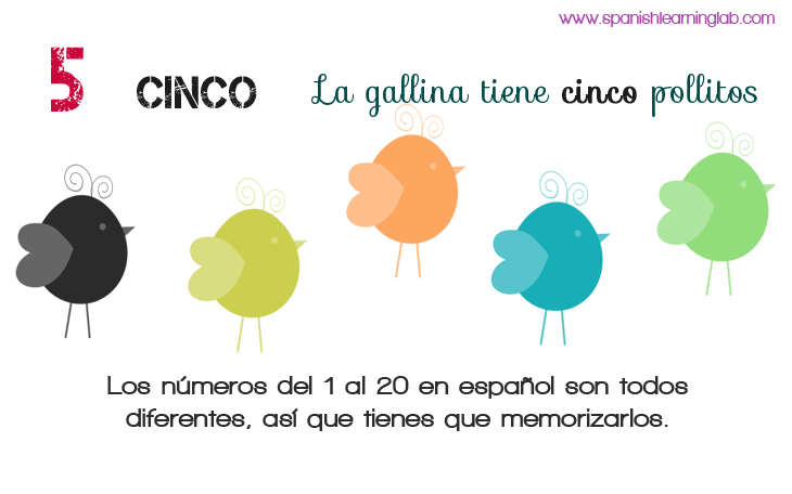 Numbers in Spanish from one to twenty (1-20) and how to form sentences with them