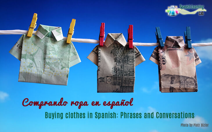 shopping for clothes in Spanish at a shop: phrases, questions and conversations about buying clothing