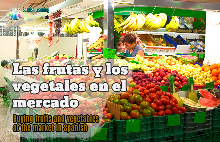 Shopping Fruits and Vegetables in Spanish at the Market in Spanish