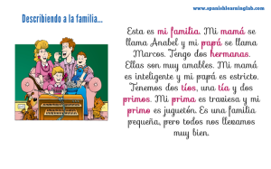 A description of a family in Spanish - adjectives and SER