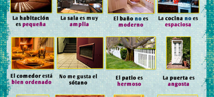 Habitaciones y partes de la casa en español con actividades de escucha