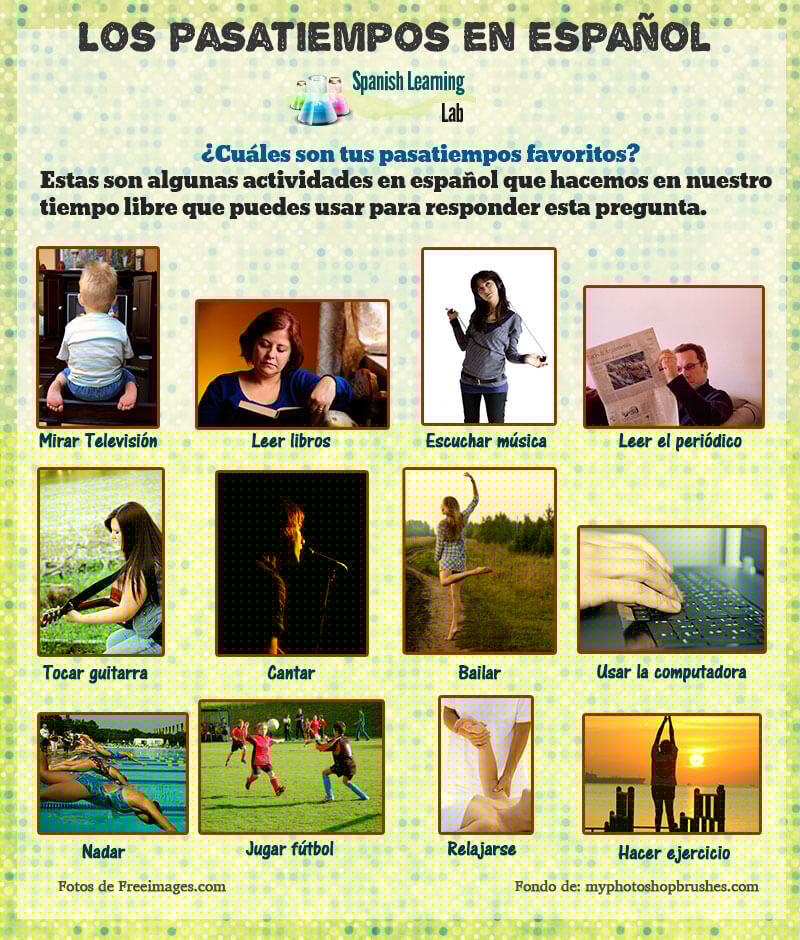 Las actividades de tiempo libre en español / Los pasatiempos en español