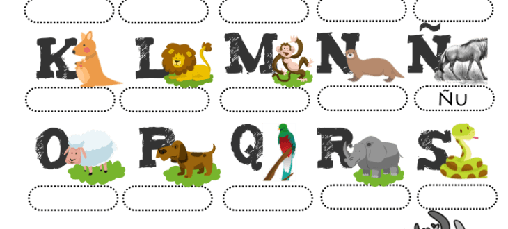 Los animales y el alfabeto en español