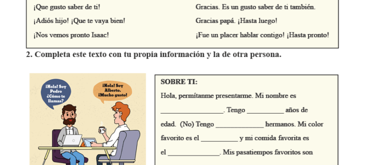 Getting to Know People in Spanish: PDF Worksheet