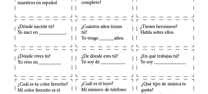 Talking about Yourself in Spanish: PDF Worksheet