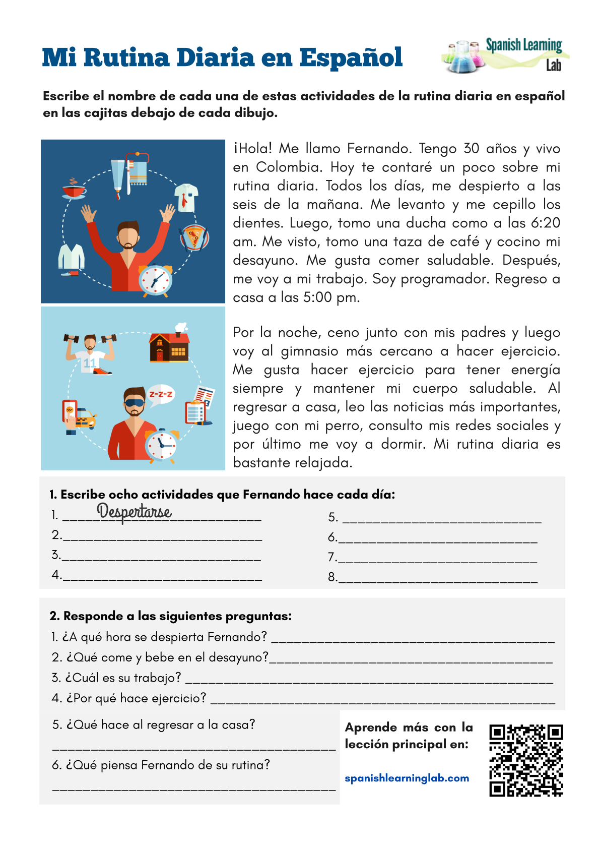 QUI EST-CE?: Español ELE hojas de trabajo pdf & doc