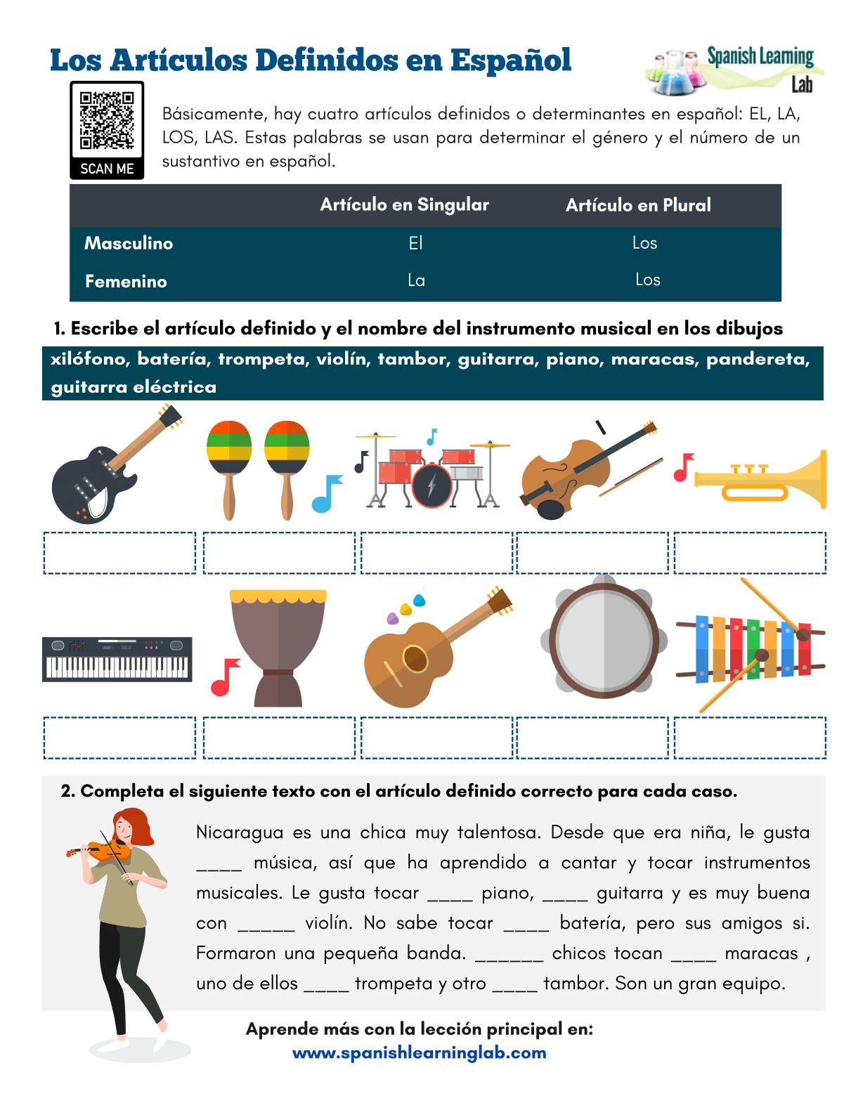 los-art-culos-definidos-en-espa-ol-ejercicios-en-pdf-spanish