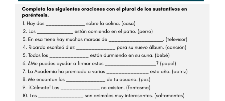 Mordrin Retocar amargo Ejercicios de Gramática en Español archivos - Página 2 de 3 - Spanish  Learning Lab