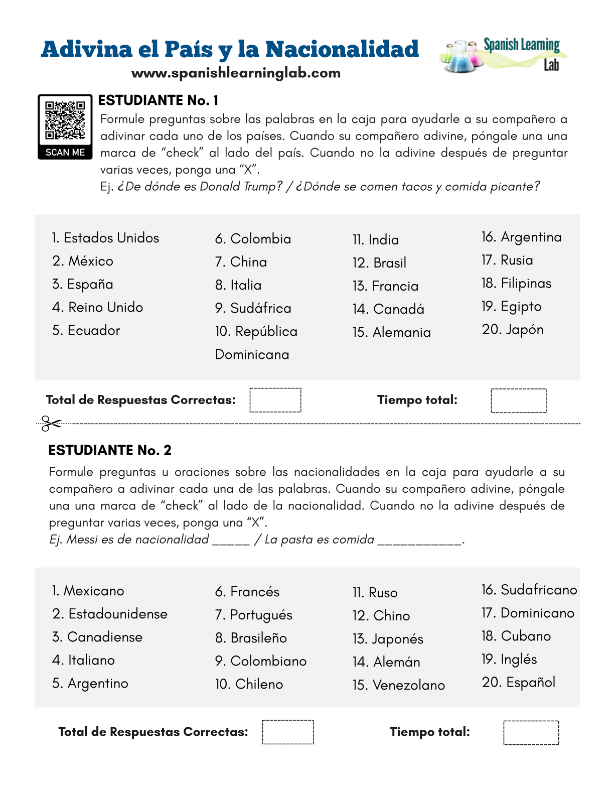 Spanish Speaking Countries Worksheet – Pro Worksheet
