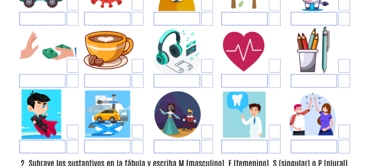 genero y numero de los sustantivos ejercicios Spanish nouns gender and number pdf worksheet