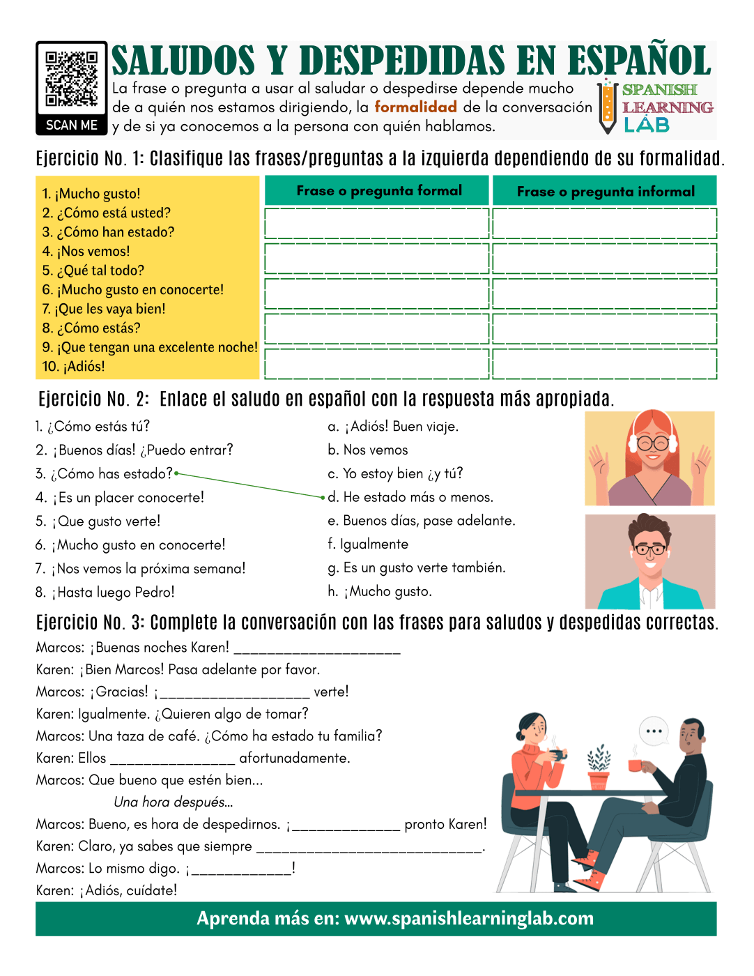 Spanish Household Items Vocabulary Matching Worksheet & Answer Key