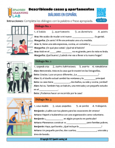 Describing Houses and Apartments - Spanish Dialogues in PDF - Spanish ...