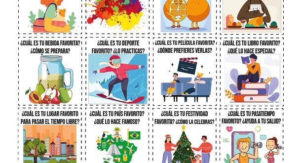Let's talk about Favorites in Spanish conversation cards - Hablemos sobre nuestras cosas favoritas en español pdf