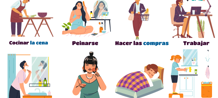 Los verbos reflexivos y actividades esenciales de la rutina diaria en español