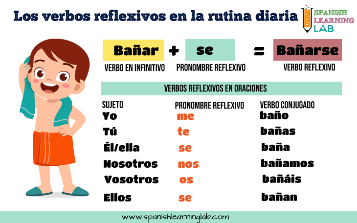 Los verbos reflexivos en la rutina diaria y cómo conjugarlos.