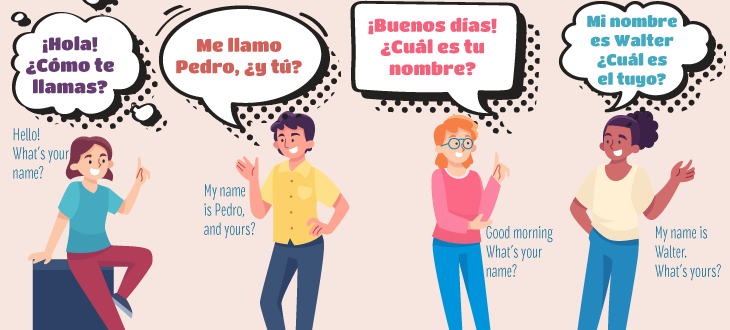 Basic Spanish greetings and instructions dialogues