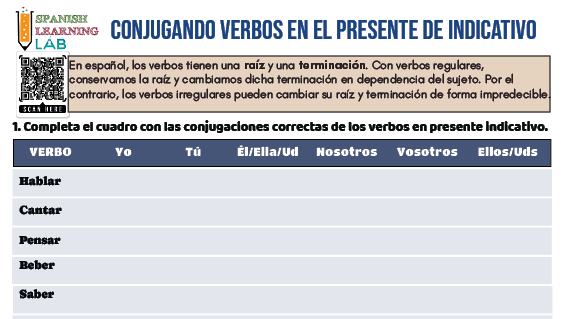 Conjugando-verbos-en-el-presente-indicativo-conjugating-Spanish-verbs-worksheet
