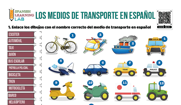 Los medios de transporte en espaniol en PDF