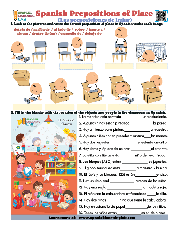 Prepositions Of Place 1 Worksheet Prepositions Of Place 1 Worksheet