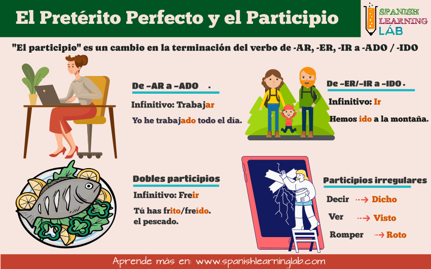 El pretérito perfecto en español y el participio de los verbos