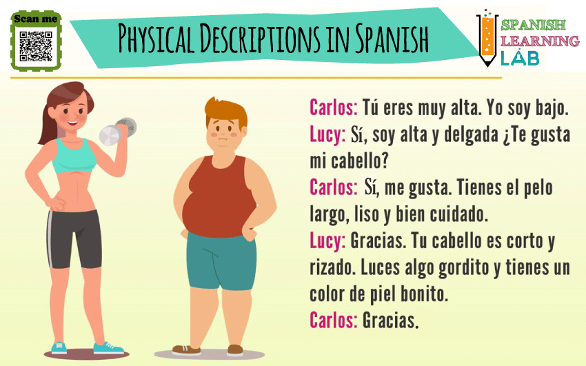Learn to make physical descriptions in Spanish with several examples