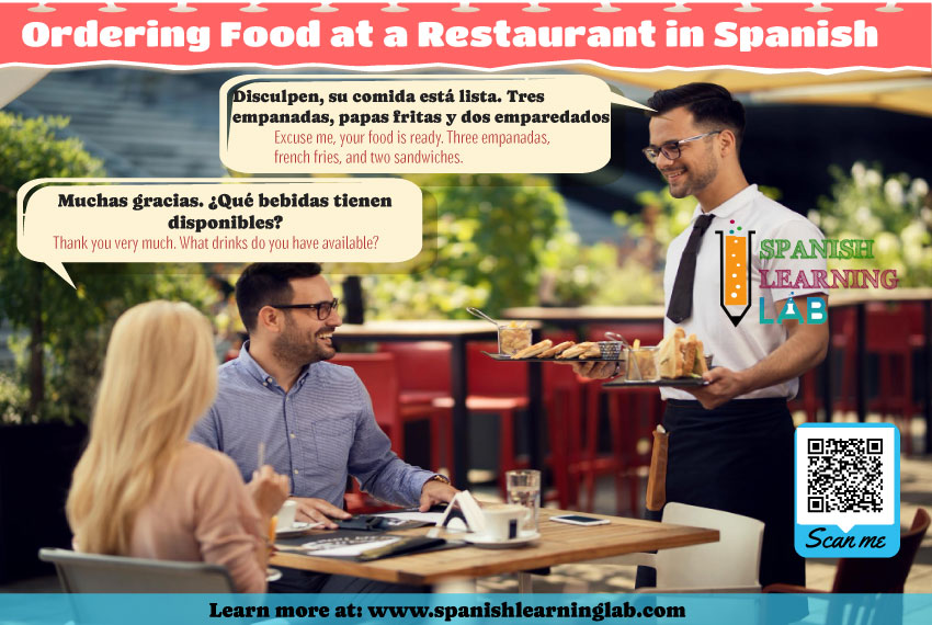 Ordering at a restaurant in Spanish and asking the waiter for drinks