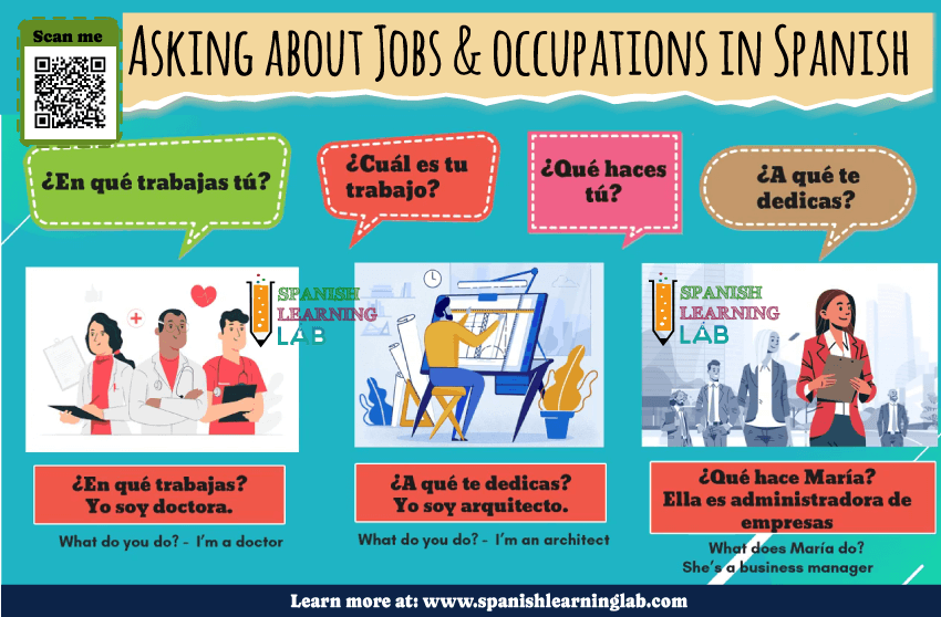 Ways to ask what people do or about their jobs and occupations in Spanish