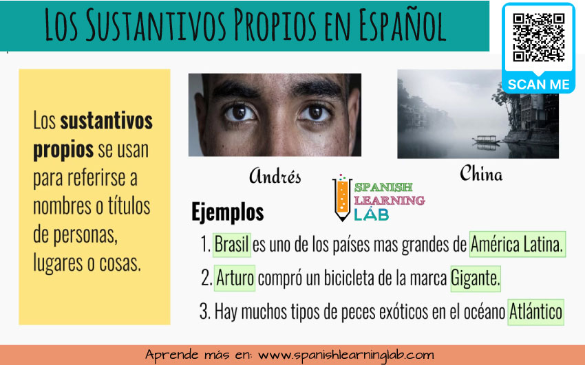 definición y ejemplos de sustantivos propios en español